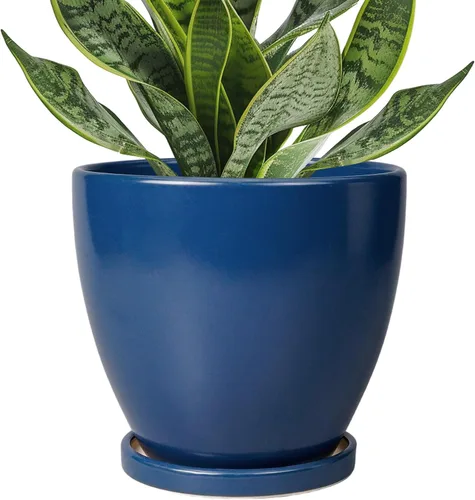 Miniatura 13 de Maceta para Plantas de 6.8 Pulgadas - Maceta de Cerámica con Orificio de Drenaje y Platillo, Maceta Redonda Moderna para Flores, Macetas