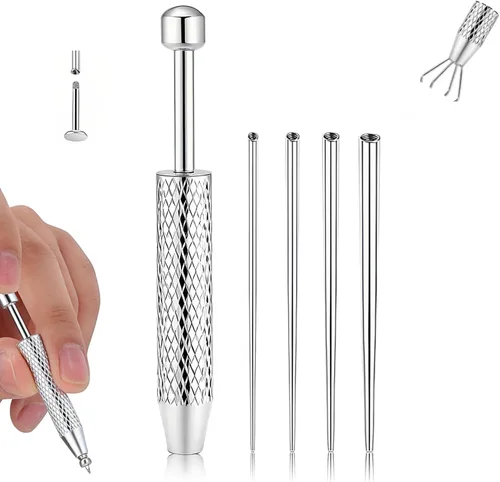 Miniatura 15 de Herramienta de Agarre de Bola Cónica para Perforación para Reemplazo de Joyería - Herramienta Aplicadora de Aretes de Acero Inoxidable con Parte