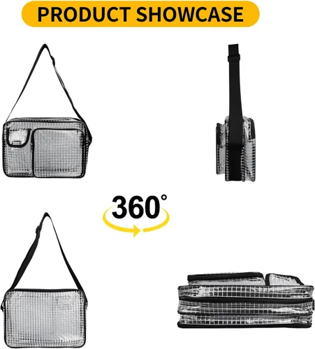 Miniatura 6 de Bolsa de herramientas de 13.8 pulgadas, transparente y antiestática, bolsa de ingeniero de sala limpia para trabajo y viajes