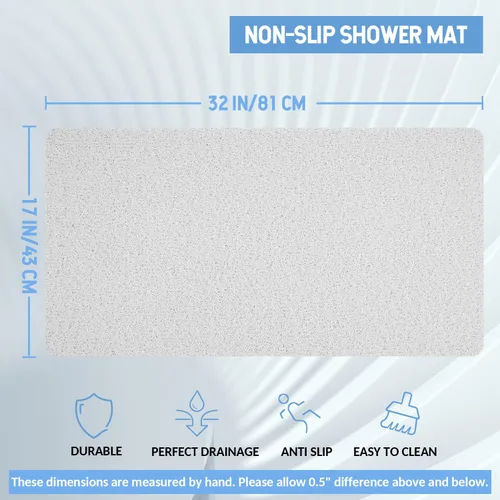 Miniatura 157 de Hargiis - Tapete antideslizante de secado rápido para tina y ducha, tapete exfoliante para pies, para baño, cocina u hotel, beige, 24 x 16 pulgadas