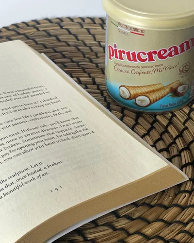 Miniatura 7 de Pirucream Obleas enrolladas con relleno de crema de coco, obleas enrolladas finas y crujientes, textura ligera y crujiente, sabor a coco dulce