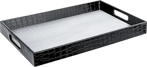 Miniatura 21 de Home Redefined - Moderna y elegante bandeja rectangular de 17.5 x 12 pulgadas, estilo shagreen, color azul bebé claro, con aspecto de cuero falso