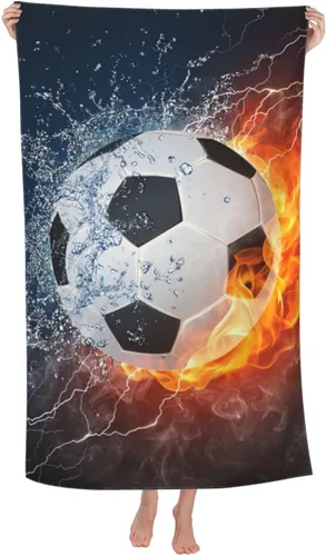 Miniatura 17 de VOOHDDY Toalla de playa deportiva con pelota de fútbol americano, grande, suave, absorbente, de secado rápido, toallas de baño de gran