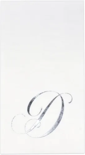 Miniatura 15 de Gift Boutique - 100 servilletas de invitados con monograma plateado en blanco, paquete de papel desechable con la letra B, elegante servilleta