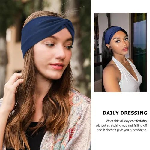 Miniatura 47 de DRESHOW Paquete de 8 diademas anudadas para mujer, con tiras cruzadas, antideslizantes, bohemias, trenzadas, accesorios para el cabello