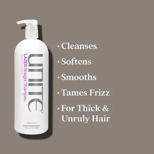 Miniatura 4 de UNITE LAZER - Champú liso para el cabello, limpiador suavizante de tamaño profesional para domar el encrespamiento y controlar el cabello grueso