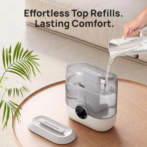 Miniatura 6 de Dreo Humidificadores de Llenado Superior de 6L para Dormitorio, 60H de Funcionamiento 28 dB Silenciosos Humidificadores de Aire de Vapor Frío de Gris
