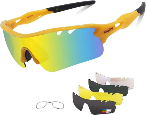 Miniatura 9 de BangLong Polarized Sports Sunglasses Cycling Sun Glasses for Men Women with 5 Interchangeable Lenes for Running Driving