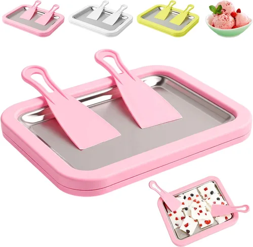 Miniatura 8 de Máquina de helados instantáneos, máquina de helados enrollados, placa de yogur congelado, rollo instantáneo de gelato instantáneo, hecho en casa
