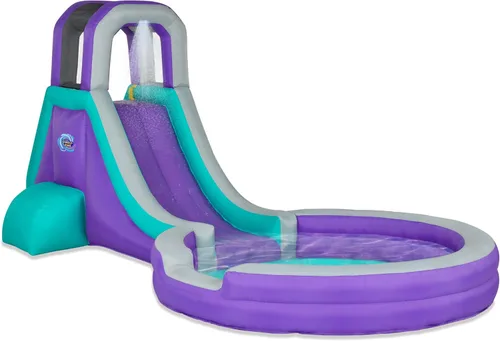 Miniatura 8 de Sunny & Fun Parque acuático inflable de un solo anillo – Resistente para la diversión al aire libre – Pared de escalada, tobogán y piscina profunda