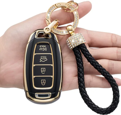 Funda para llavero Hyundai, compatible con Hyundai Santa Fe Palisade Kona Elantra GT Veloster 2019, 2020, 2021, 2022, Hyundai Santa Fe, Palisade,