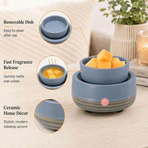 Miniatura 4 de Calentador de Cera para Velas con Temporizador, Cerámico, Eléctrico, Quemador de Cera de 4-en-1, Regulación de Temperatura, Compatible con Botella