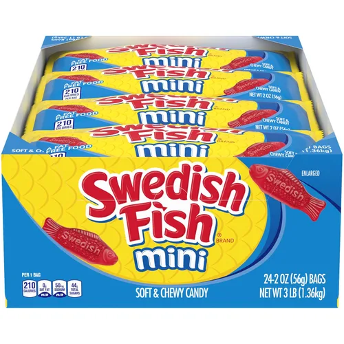 Miniatura 18 de SWEDISH FISH Caramelos suaves y masticables de limonada de frambuesa azul, caramelos a granel, bolsas de 12-3.59 onzas