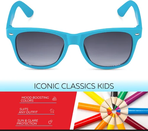 Miniatura 8 de Retro Rewind Lentes de sol para niños y niñas de 3 a 12 años, inastillables, UV400, lentes de sol para niños pequeños
