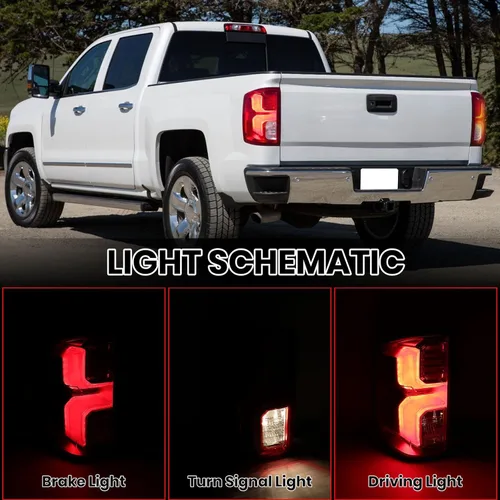 Miniatura 4 de Conjunto de luz trasera LED compatible con Chevy Silverado 1500 2016 2017 2018 lámpara de freno trasera trasera 84288718 lado izquierdo
