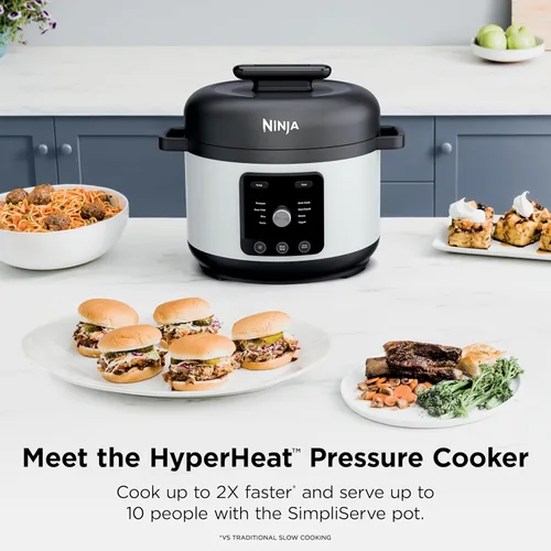 Miniatura 2 de Ninja HyperHeat PC201WH - Olla eléctrica a presión 9 en 1 Olla múltiple de 6.5 cuartos de galón con salteado/salteado, olla de arroz, olla