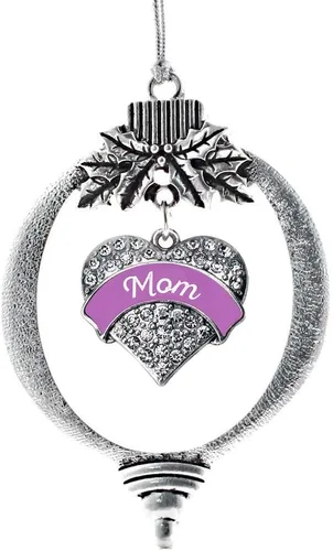 Miniatura 96 de Inspired Silver - Red Merry - Adorno de Navidad plateado - Adorno de árbol de Navidad con dije de corazón con circonita cúbica - Decoración colgante