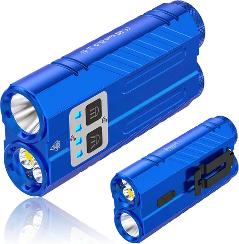 Miniatura 12 de Banral Potente linterna pequeña recargable, 3100 lúmenes altos, linternas tácticas planas, luz de flash de bolsillo compacto para automóvil