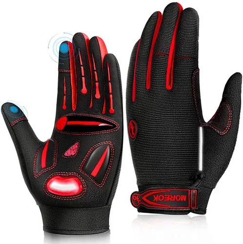 BIKINGMOREOK - Guantes de ciclismo para bicicleta de montaña, para hombre y mujer, permite el uso de pantallas táctiles, con acolchado de gel