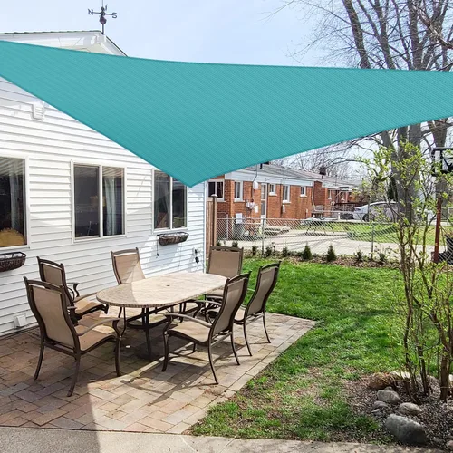 Miniatura 12 de Windscreen4less Toldo Vela de Sombra Solar Triangular de 12' x 12' x 12' Pies, Cubierta de Toldo para Exteriores, Bloqueo UV para Patio Trasero, Rojo