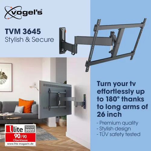 Miniatura 2 de Vogel's Comfort TVM 3645 - Soporte de pared para televisores de 40 a 77 pulgadas, máx. 77.2 lbs (77.2 lbs), giratorio hasta 180º, soporte de pared