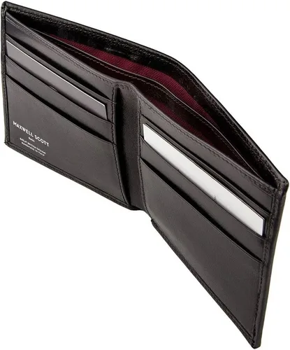 Miniatura 2 de Maxwell Scott - Cartera plegable de piel de lujo para hombre The Vittore Billetera clásica para recibos, Negro