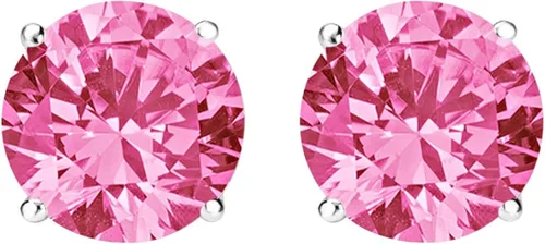 Miniatura 3 de Aretes tipo dormilona de zafiro rosa de 12-10 quilates, peso total, 4 puntas