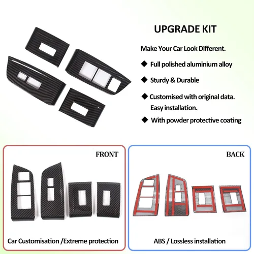 Miniatura 4 de Cubierta del panel del interruptor de elevación de ventana para Honda Pilot 2016-2022, accesorios para controlador de ventana, marco de puerta