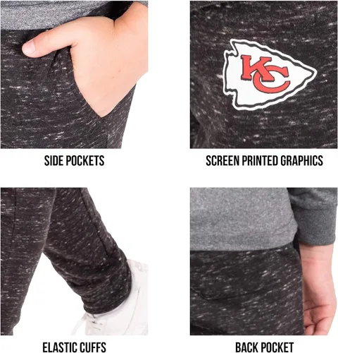 Miniatura 6 de Ultra Game Boys' NFL Black Snow Fleece Jogger Sweatpants