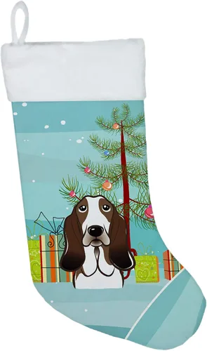 Miniatura 19 de Caroline's Treasures BB1590CS Árbol de Navidad y Alaskan Malamute Calcetines de Navidad para colgar en la chimenea, decoración de fiesta de Navidad