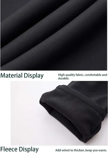Miniatura 6 de EKLENTSON Pantalones de invierno para hombre con forro polar Softshell con bolsillos con cremallera