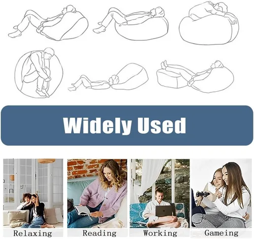 Miniatura 6 de Morbuy Funda para sillón puff para niños y adultos (sin relleno), funda de pana suave para sofá cama, lavable, de gran tamaño, para sala de estar