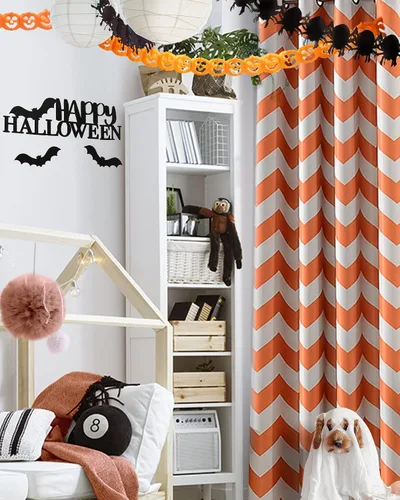 Miniatura 10 de Melodieux - Cortinas de chevron de moda para sala de estar y comedor, cortinas con ojales oscurecedores y parte superior para ventanas