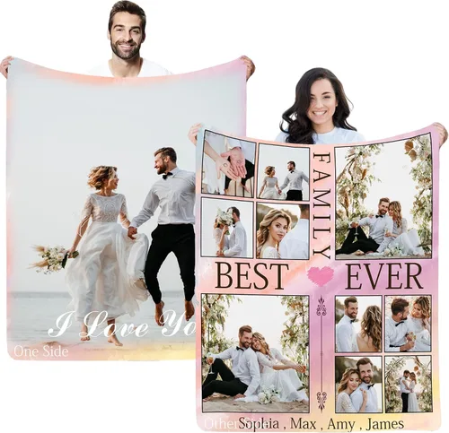 Miniatura 12 de Regalos personalizados de cumpleaños para el Día del Padre, para papá, abuelo, hombres, manta personalizada con fotos para mi papá, regalos de hija