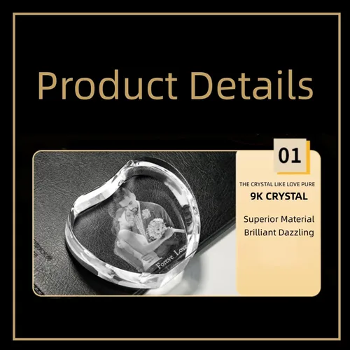 Miniatura 4 de Foto de cristal 3D personalizada, regalo romántico para hombres y mujeres, marcos de fotos de cristal grabados personalizados, regalos para el día