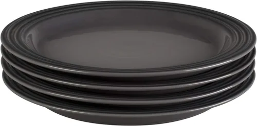 Miniatura 6 de Le Creuset Juego de 4 platos llanos de gres, 10.5 pulgadas cada uno, Caribe
