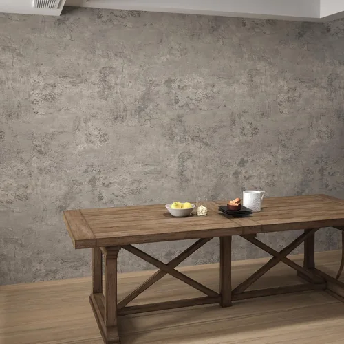 Miniatura 8 de 3yecao Rollo grande extra ancho de 48"×354" papel tapiz de hormigón grueso marrón claro y gris despegar y pegar 3D, papel de contacto de hormigón