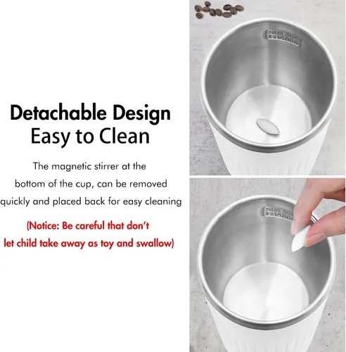 Miniatura 6 de Beyoung Taza de café autoagitadora, magnética automática de 14 onzas con 3 funciones de mezcla, vaso de viaje para automóvil para chocolate