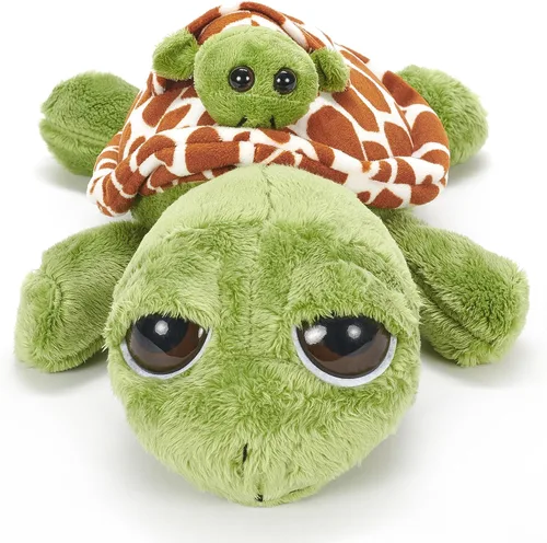 Miniatura 2 de The Petting Zoo Peluche de tortuga marina para mamá y bebé, regalos para niños, animales oceánicos Pocketz, juguete de peluche de tortuga marina
