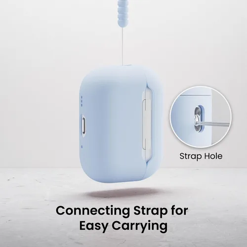 Miniatura 3 de ORNARTO Funda compatible con AirPods Pro 3 2025, silicona híbrida protectora completa para AirPods Pro de 3ª generación, cubierta frontal LED Azul