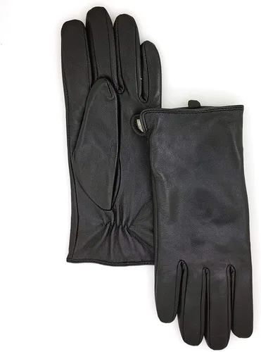 Miniatura 3 de ZLUXURQ Guantes de piel de cordero suave para mujer, con forro de cachemira