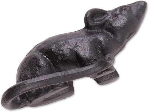 Miniatura 3 de Zingz & Thingz Tope decorativo de puerta de metal, rata, 6.5x2.9x2.5