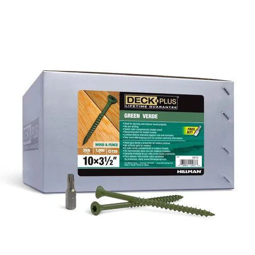 Miniatura 47 de Deck Plus Tornillos para Madera Exterior y Cercas con Revestimiento Epoxi de 2-1/2 Pulgadas #10 x 2-1/2" Torx/Star Drive Incluido Rosca Gruesa, Verde