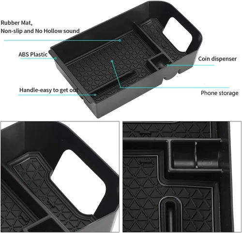 Miniatura 3 de D-Lumina Organizador de consola central RAV-4 - Compatible con Toyota RAV4 2019 2020 2021 2022 2023 2024 2025 - Bandeja de almacenamiento secundaria