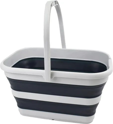 Miniatura 14 de SAMMART Cubo de agua plegable rectangular de 12 litros (3.1 galones) para campamento, pesca (gris (juego de 2))