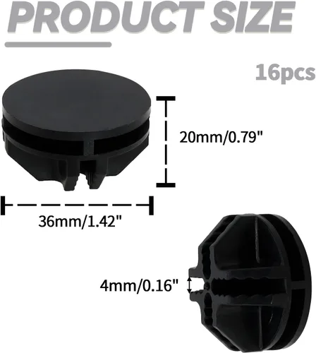 Miniatura 2 de Bonsicoky 16 conectores de plástico negro, conector de cubo de rejilla de alambre para organizador modular de almacenamiento de armario y unidad