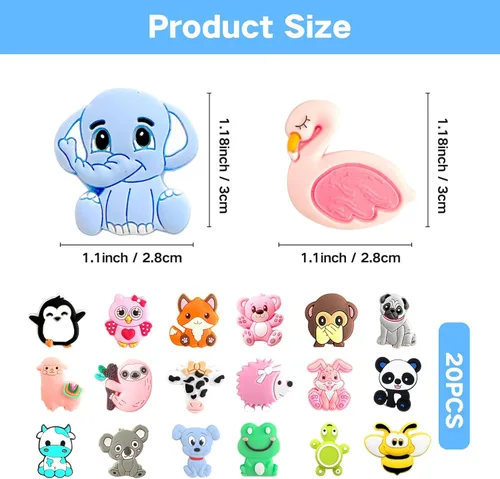 Miniatura 4 de 20 piezas de protectores para puntas de agujas de tejer con lindos animales, protectores para agujas de tejer, tamaño US 2.5-13 (3mm-9mm), para Panda