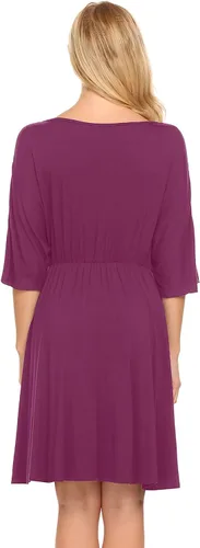 Miniatura 6 de Ekouaer Vestido de maternidad 3 en 1 para maternidad, trabajo de parto y lactancia, camisón de enfermería, ropa de dormir para lactancia, tallas S a