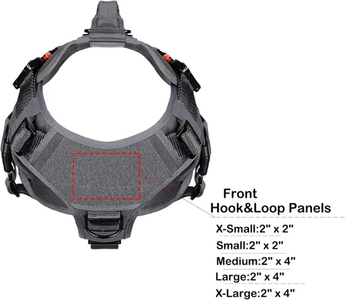 Miniatura 5 de ICEFANG - Arnés táctico para perro con 6 hebillas, chaleco con sistema molle con asa para perro, 3/4 del cuerpo, panel con velcro para parche