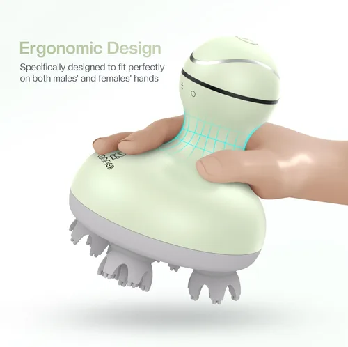 Miniatura 5 de COMFIER Masajeador de cuero cabelludo, rascador eléctrico de cabeza, masajeador de cabeza portátil para el crecimiento del cabello con 84 nodos